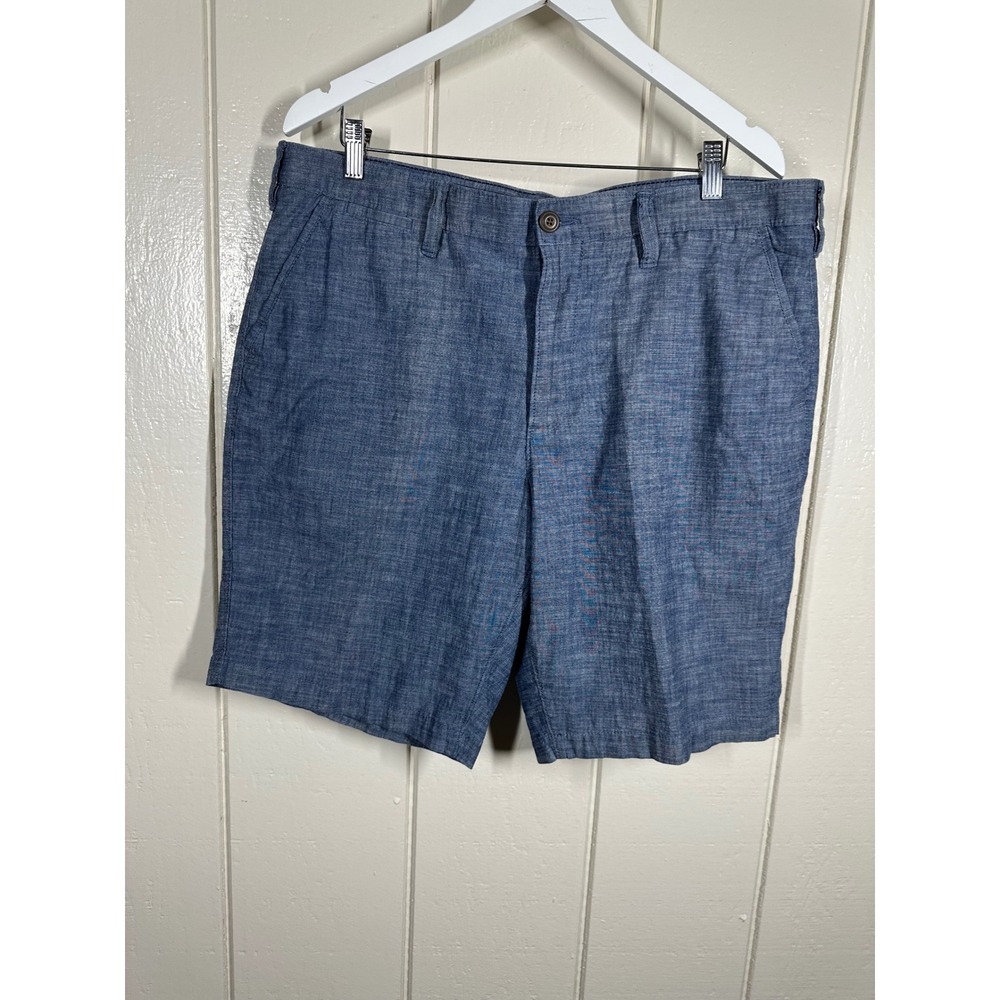 Sonoma Shorts Mens 38 Blue Flexwear Flat Front Chambray Casual Shorts 7626